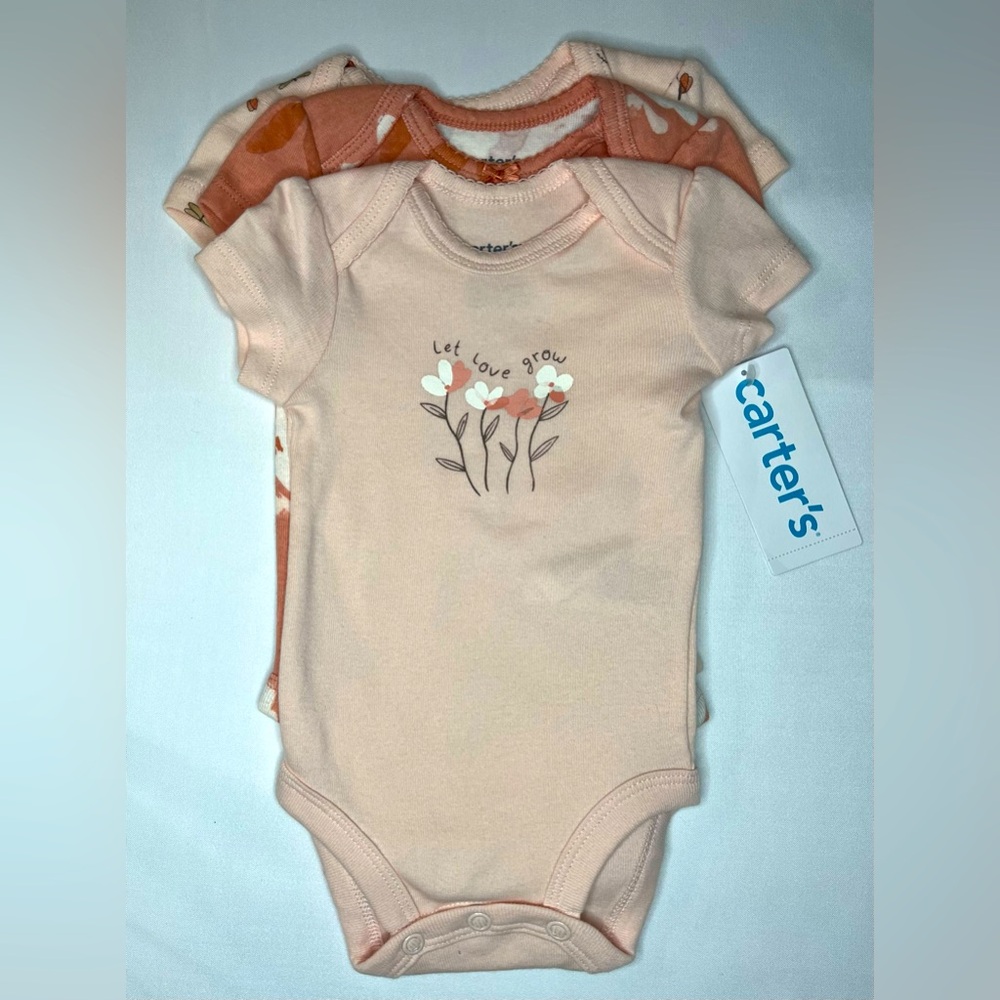 NWT Carters Newborn 3 pc Bodysuit Set Size Newborn